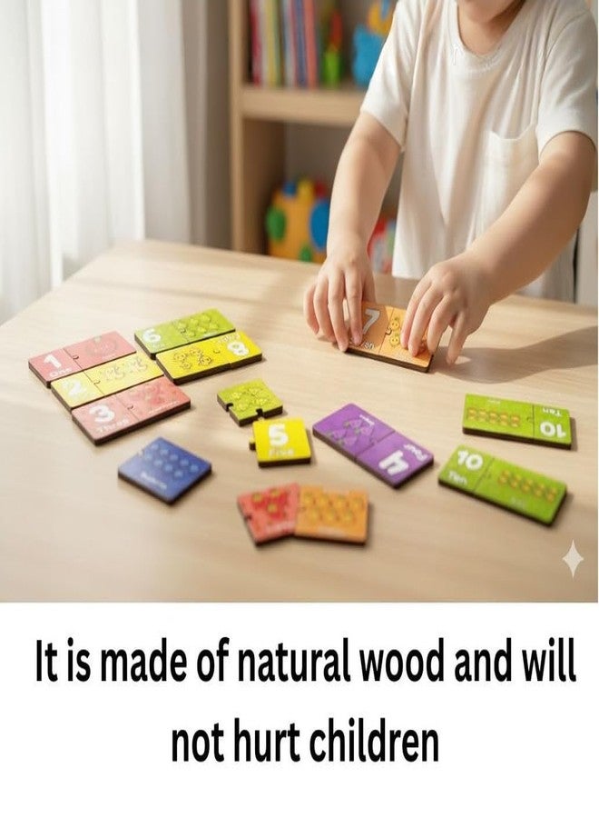 ESPtronics 1 Set Wooden 1-10 Number & Fruit Puzzle for Kids & Adults Montessori Shape and Pattern Matching Brain Teaser, Educational Logic Game, STEM Toy Gift for All Ages, Learning, IQ Challenge - Image 4